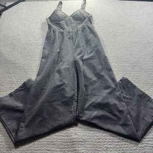 B.O.G. Collective Gray Acid Wash Wide Leg Romper Size Medium